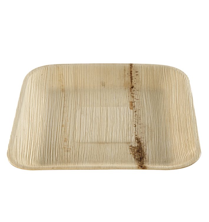 Plato Cuadrado de Hoja de Palma 20x20cm (25 Uds) Plato Cuadrado de Hoja de Palma 20x20cm (25 Uds)