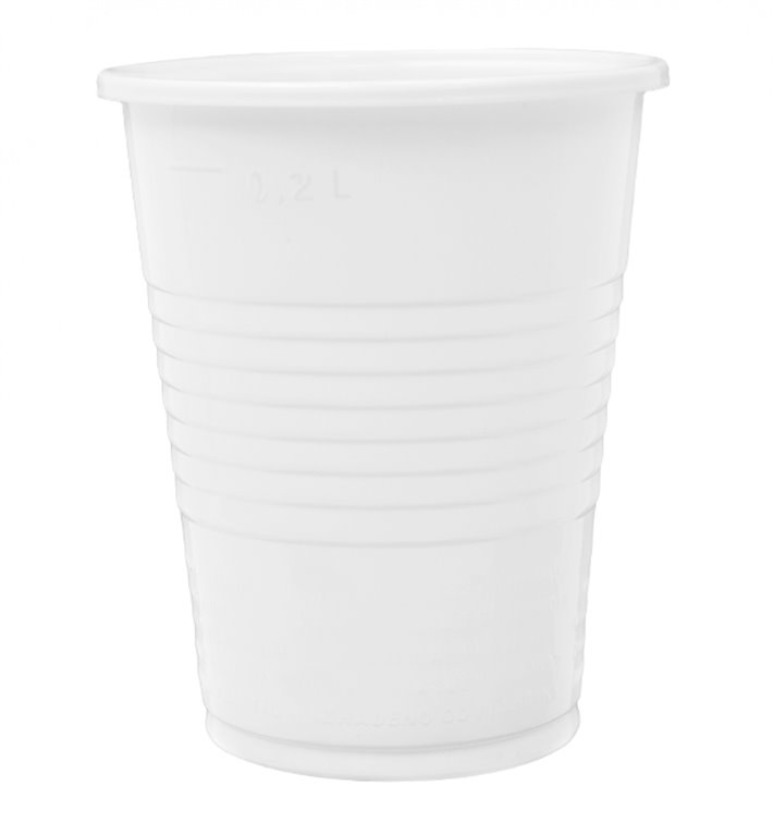 Vaso de Plástico PP Reutilizable Blanco 240ml (100 Uds) Vaso de Plástico PP Reutilizable Blanco 240ml (100 Uds)