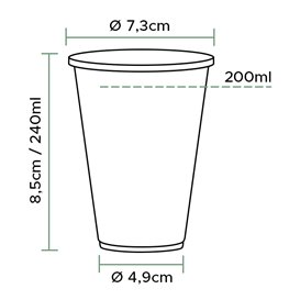 Vaso de Plástico PP Reutilizable Blanco 240ml (100 Uds)