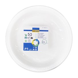 Plato Hondo Reutilizable Económico PS Blanco Ø22cm (50 Uds)