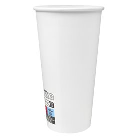 Vaso de Cartón 20Oz/590ml Blanco Ø9,0cm (1.000 Uds)