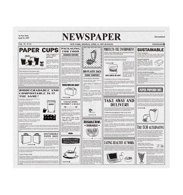 Envuelta Antigrasa "Periodico" 28x31cm (1000 Uds) Envuelta Antigrasa "Periodico" 28x31cm (1000 Uds)