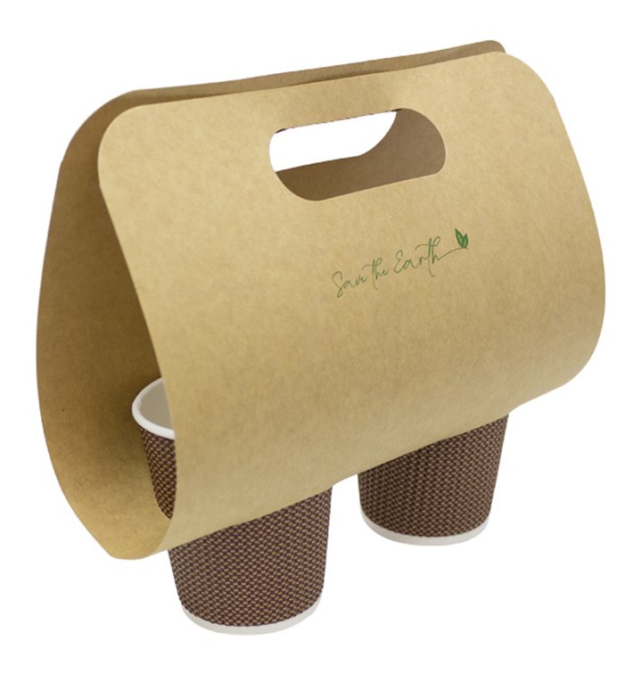 Portavasos Papel Kraft 23,9x18cm Ø8,0cm (100 Uds) Portavasos Papel Kraft 23,9x18cm Ø8,0cm (100 Uds)