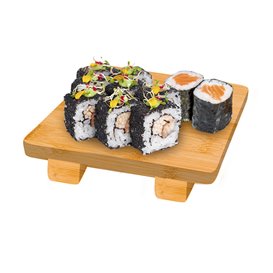 Bandeja de Bambú para Sushi 15x15x2,5cm (1 Ud)