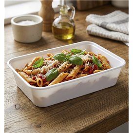 Tarrina Rectangular PP Blanca 500ml 17,4x11,6x3,5cm (500 Uds)