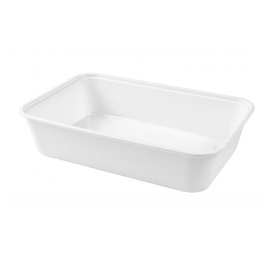 Tarrina Rectangular PP Blanca 500ml 17,4x11,6x3,5cm (25 Uds)