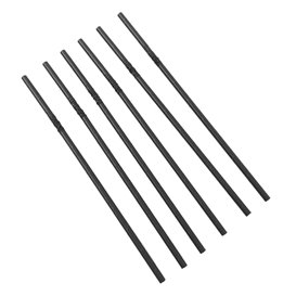 Pajita Flexible Papel Negra Ø6mm 23cm (250 Uds)