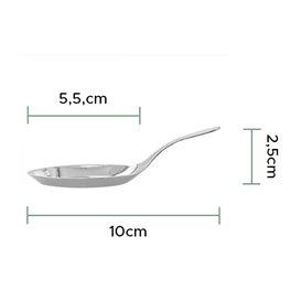 Cucharita Plástico para Salsas Plateada 10 cm (50 uds)