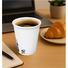 Vaso Cartón 9Oz/280ml Blanco Ø8,0cm (1.000 Uds)