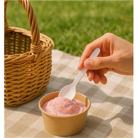 Cucharilla Cartón para Café Blanca 11,5cm (1.000 Uds)