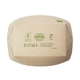 Barqueta Cartón de Bambú Kraft 700ml 20,5x15x5,2cm (125 Uds)