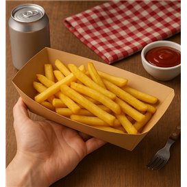 Barqueta Cartón de Bambú Kraft 700ml 20,5x15x5,2cm (125 Uds)