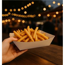 Barqueta Cartón de Bambú Kraft 800ml 24x16x5,2cm (125 Uds)