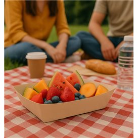 Barqueta Cartón de Bambú Kraft 800ml 24x16x5,2cm (500 Uds)