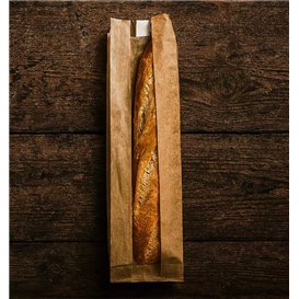 Bolsa de Papel Kraft Ventana 10+4x29cm (125 Uds)