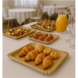 Bandeja de Cartón Rectangular Kraft 16x22 cm (100 Uds)