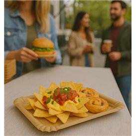 Bandeja de Cartón Rectangular Kraft 16x22 cm (100 Uds)