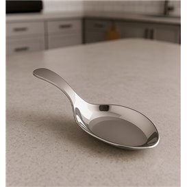 Cucharita Plástico para Salsas Plateada 10 cm (50 uds)