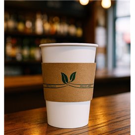 Funda para Vasos de Cartón Corrugada 8 Oz (100 Uds)