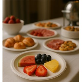 Plato Caña de Azúcar Blanco Ø18cm (600 Uds)