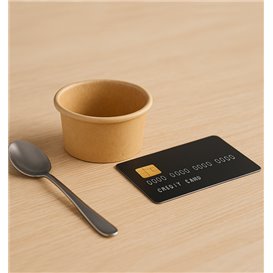 Tarrina Cartón Kraft para Salsas 75ml Ø7,3cm (50 Uds)