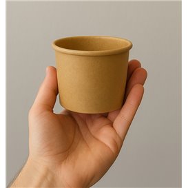 Tarrina Cartón Kraft para Salsas 100ml Ø7,3cm (50 Uds)