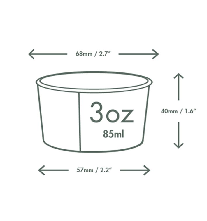 Tarrina de Cartón para Helado 4Oz/114ml (1.000 Uds)