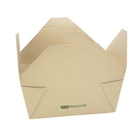 Caja Americana Cartón de Bambú Kraft 16x14x6,5cm 1800ml (50 Uds)