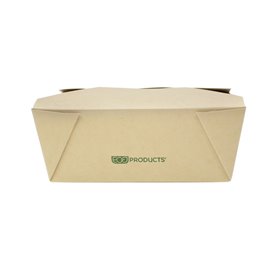 Caja Americana Cartón de Bambú Kraft 16x14x6,5cm 1800ml (50 Uds)