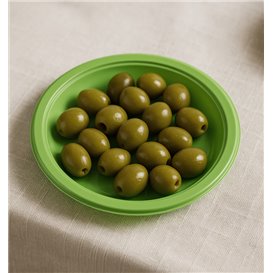 Plato de Plástico PS Reutilizable Llano Verde Lima Ø165mm (25 Uds)
