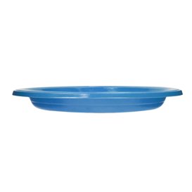 Plato de Plástico PS Reutilizable Llano Azul Oscuro Ø220mm (25 Uds)