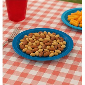 Plato de Plástico PS Reutilizable Llano Azul Oscuro Ø165mm (25 Uds)