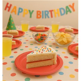 Plato de Plástico PS Reutilizable Llano Rojo Ø165mm (25 Uds)