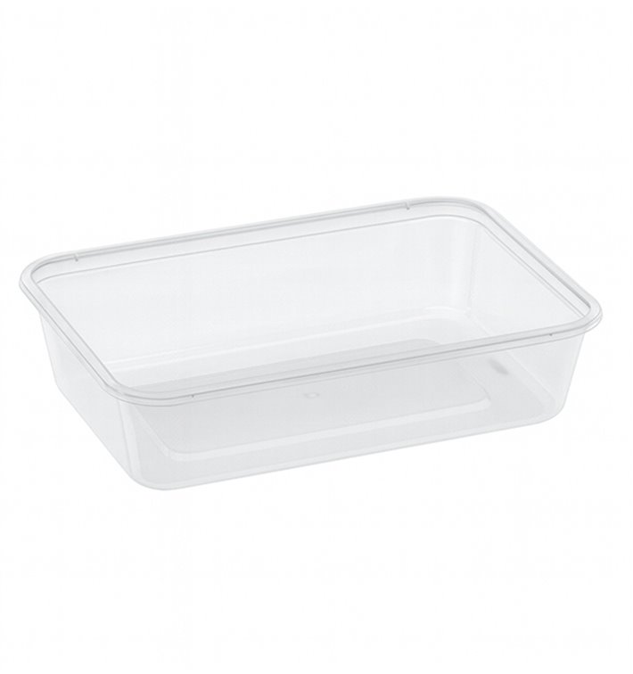 Envase Rectangular Plástico PP Transparente 500ml 17,4x11,6x3,5cm (500 Uds)