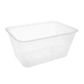 Envase Rectangular Plástico PP Transparente 1.000ml 17,4x11,5x8cm (25 Uds)