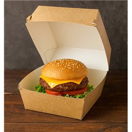 Caja Hamburguesa Mega Kraft Doble Cierre 15,5x15,5x10cm (50 Uds)