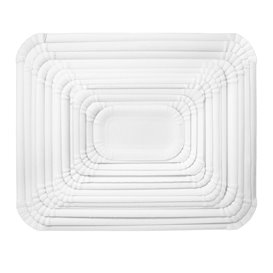 Bandeja de Cartón Rectangular Blanca 9x15 cm (100 Uds)