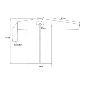 Bata Industrial TST PP Con Velcro Sin Bolsillo Rojo XL 25gr (1 Ud)