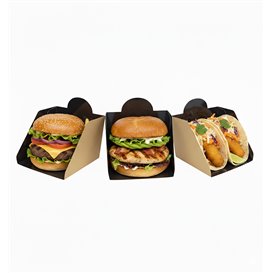 Pala de Cartón para Hamburguesa 12x12x10cm (25 Uds)