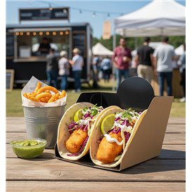 Pala de Cartón para Hamburguesa 12x12x10cm (600 Uds)