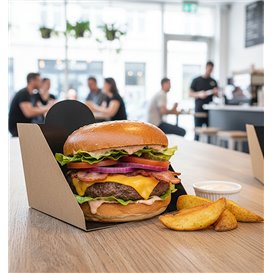 Pala de Cartón para Hamburguesa 12x12x10cm (25 Uds)