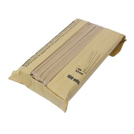 Pajita de Papel Recta Enfundada Kraft Ø0,8x23 cm (100 Uds)