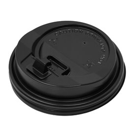 Tapa SIP de PS para Vaso de Cartón Negra Ø9cm (1000 Uds)