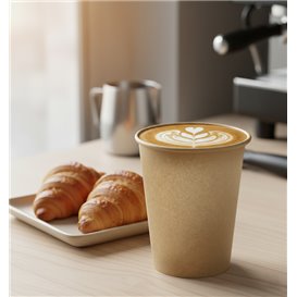 Vaso Cartón Kraft-Kraft 9Oz/280ml Ø7,7cm (50 Uds)