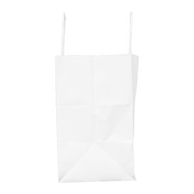 Bolsa Papel Blanca con Asa Plana 80g/m² 32+16x27cm (25 Uds)