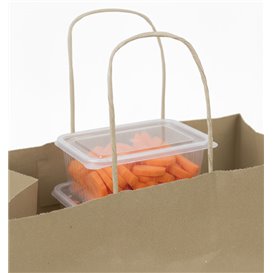 Bolsa de Papel Kraft con Asas Rizadas 80 g/m² 22+10x28cm (250 Uds)