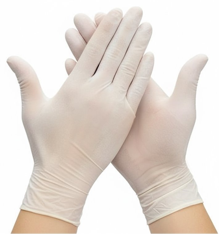 Guantes de Látex sin Talco Blanco Talla XL AQL 1.5 (100 Uds)