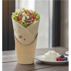 Vaso Cartón Kraft para Fritos y Wraps Ø8,1x11,5cm (55 Uds)