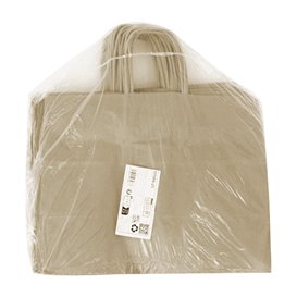 Bolsa de Papel Kraft con Asas Rizadas 80 g/m² 32+16x26cm (250 Uds)