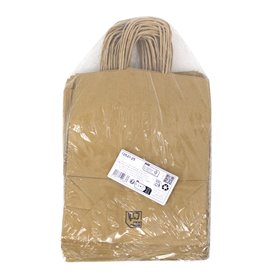 Bolsa de Papel Kraft con Asas Rizadas 80 g/m² 22+10x28cm (25 Uds)
